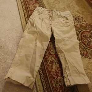 Little girls khaki, paperbag waist pants...